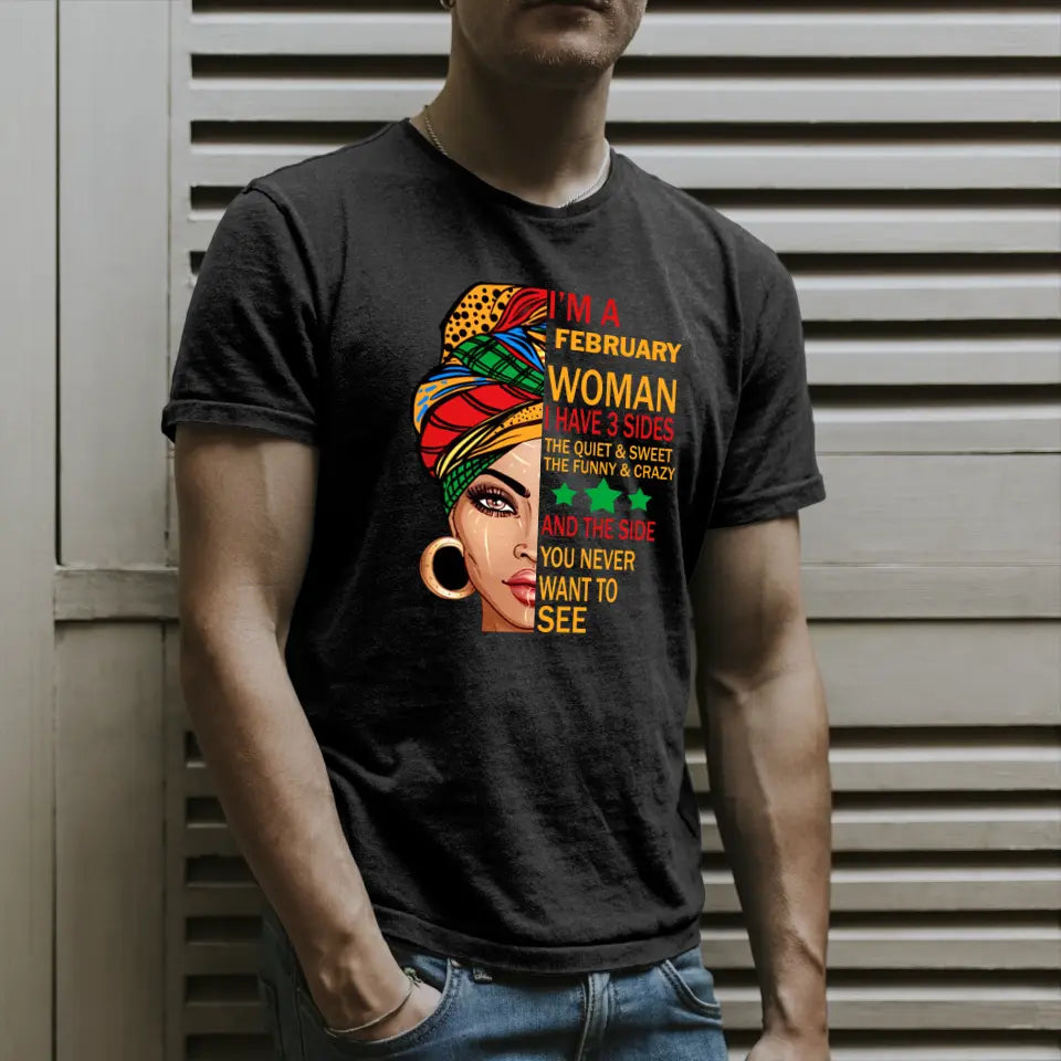 African American Woman February Birthday T-Shirt